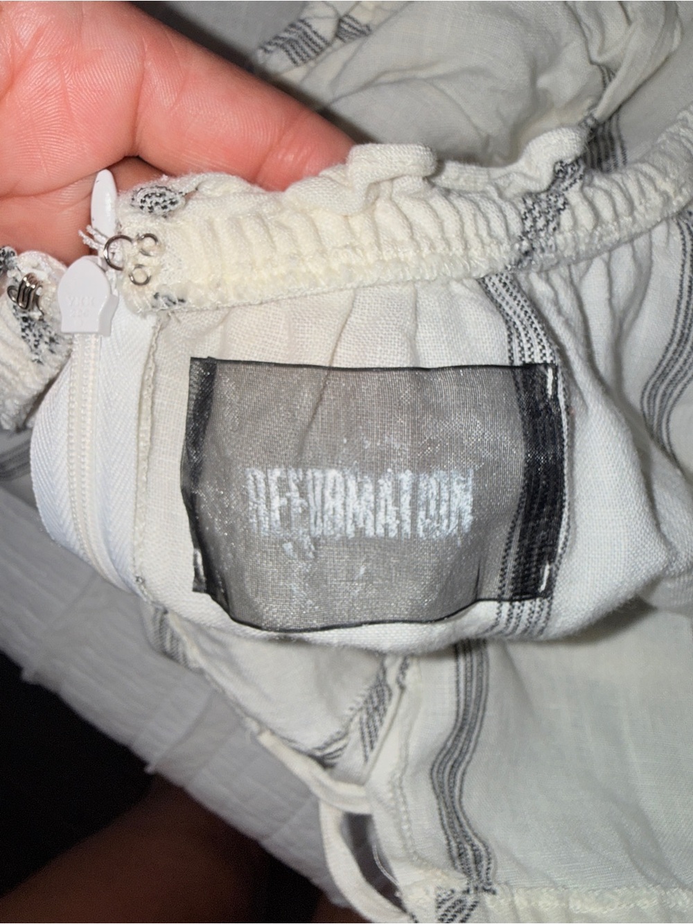Reformation Cream Striped Top 0 - Picture 8 of 9